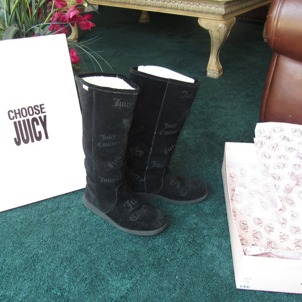 COPY - Black Suede "Angel" Juicy Couture Boots. S…